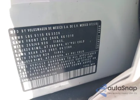 2025 Volkswagen Tiguan 2.0T Sel R-Line from USA, damaged, VIN 3VVLR7RMXSM050780